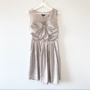 Ryu silver twist front pleated cocktail dress